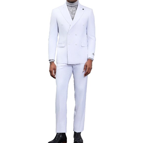 Stacy Adams Men's 2 Piece Executive Suit - Double Breasted